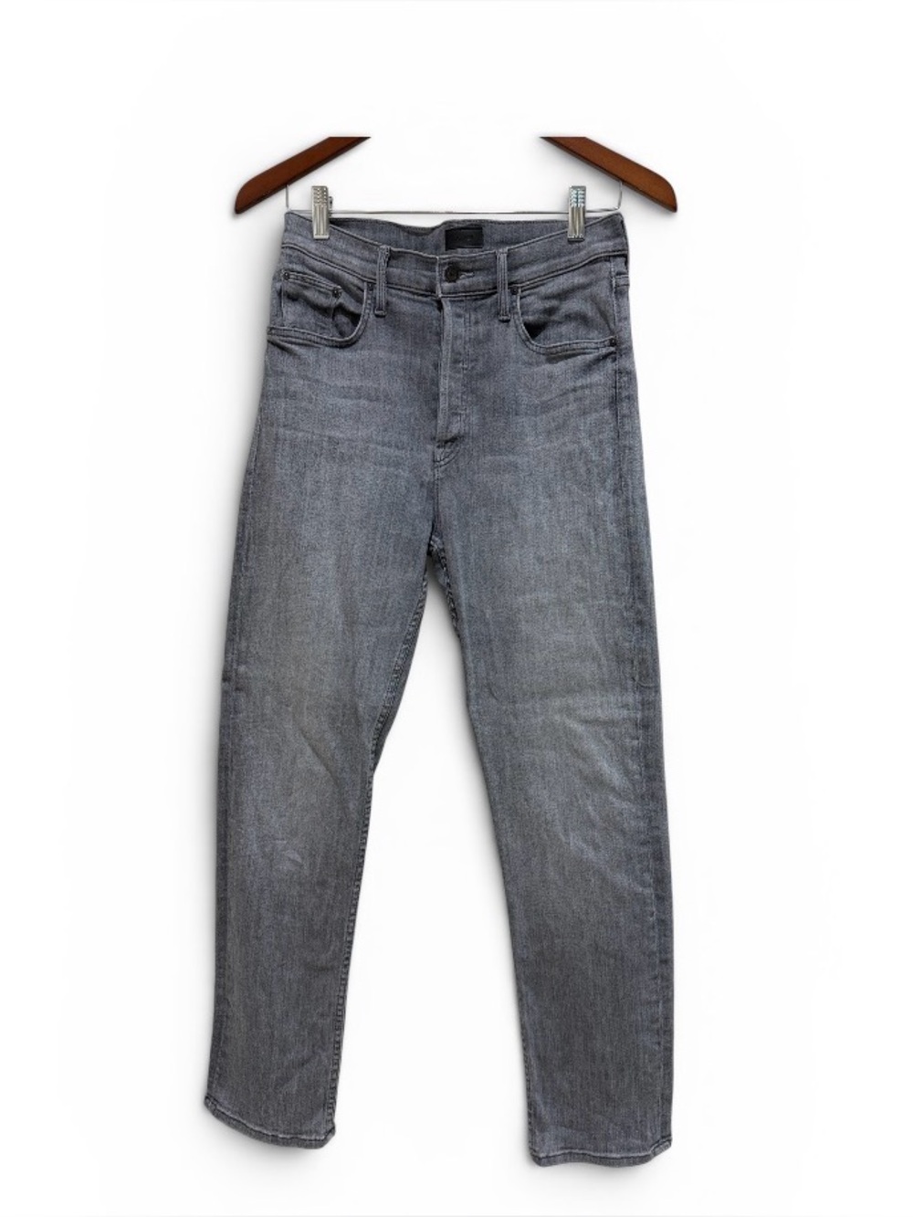 MOTHER Tom Cat Ankle Grey Straight-Leg Jeans
